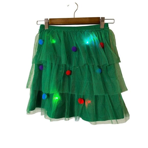 Planet Gold Christmas light up festive skirt Sz XS - Picture 1 of 10